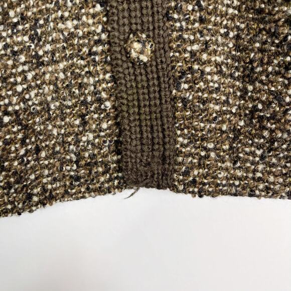 Vintage Donegal Mens Brown Handwoven Tweed Cardigan Sweater Button Front Pockets - Picture 6 of 8